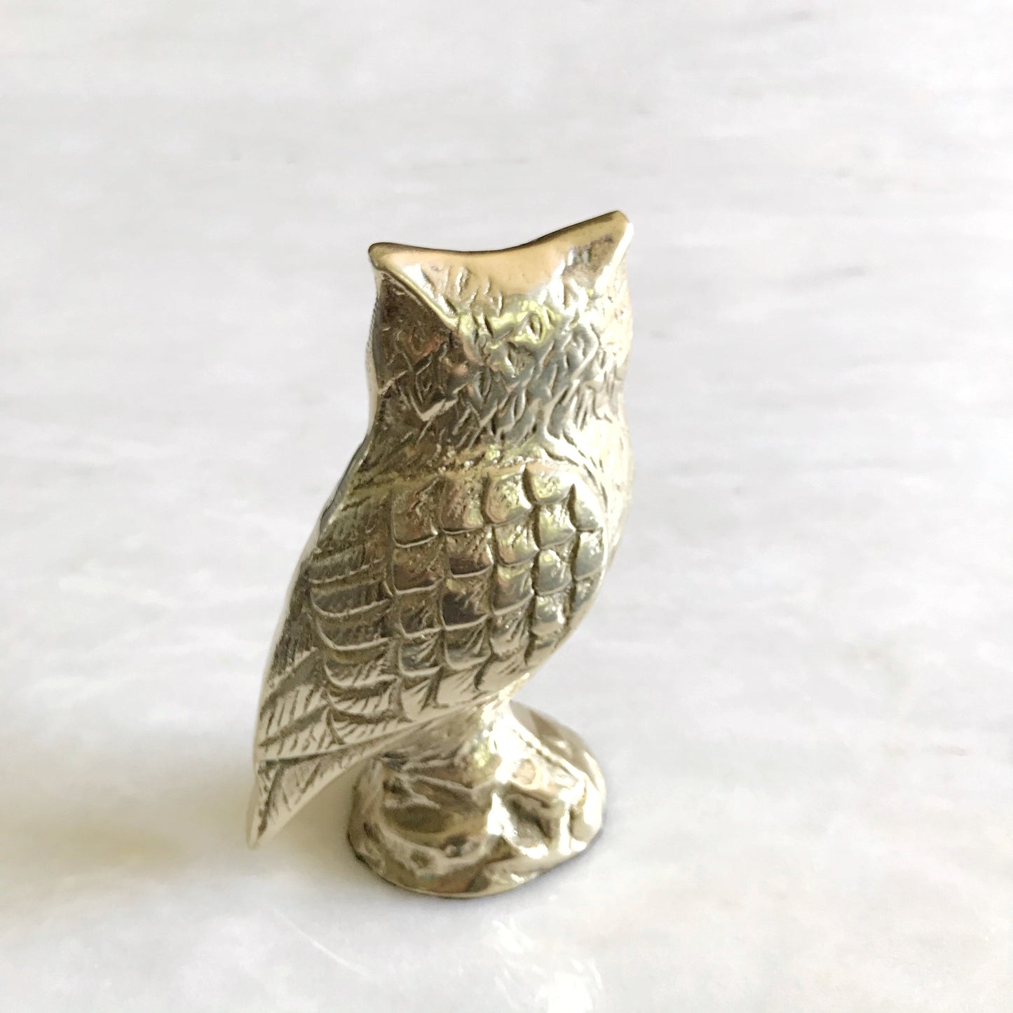 Large Vintage Brass Owl
