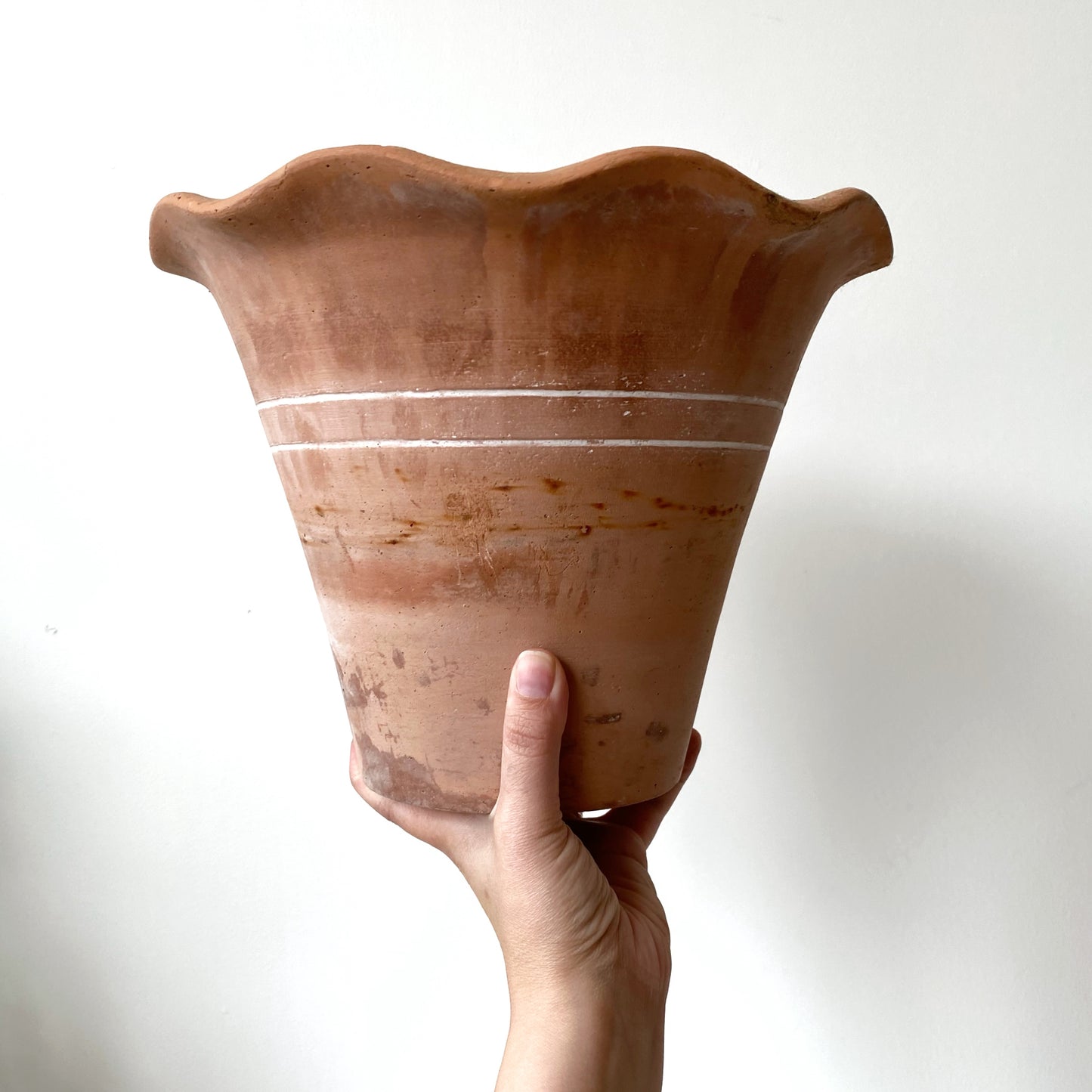 Single Vintage Terracotta Planter with Iron Stand
