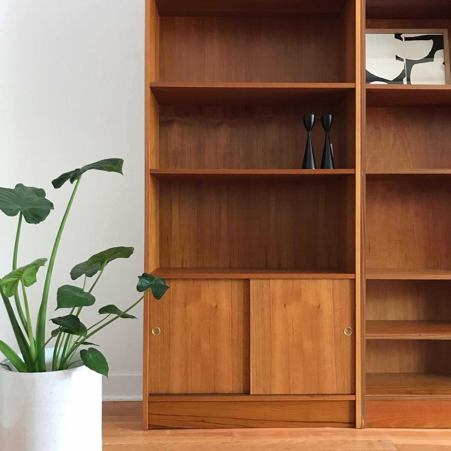 Pair of Tall Teak Bookcases