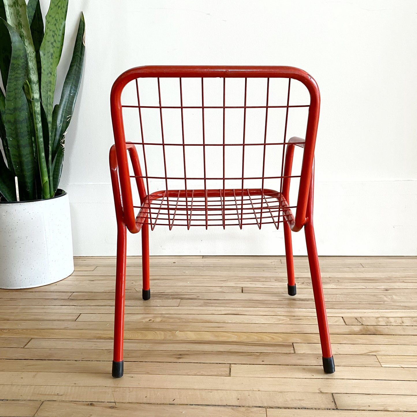 Child’s Vintage Red Metal Chair