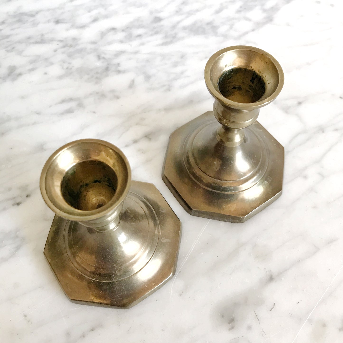 Pair of Vintage Brass Candle Holders