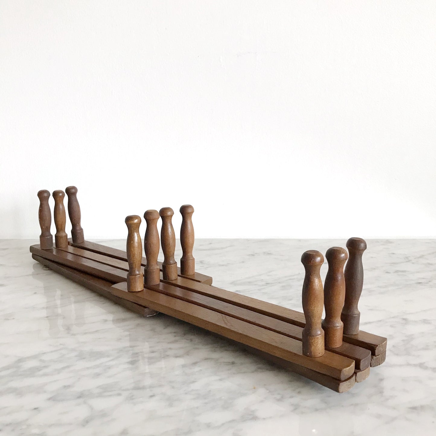 XL Vintage Wooden Accordion Peg Rack