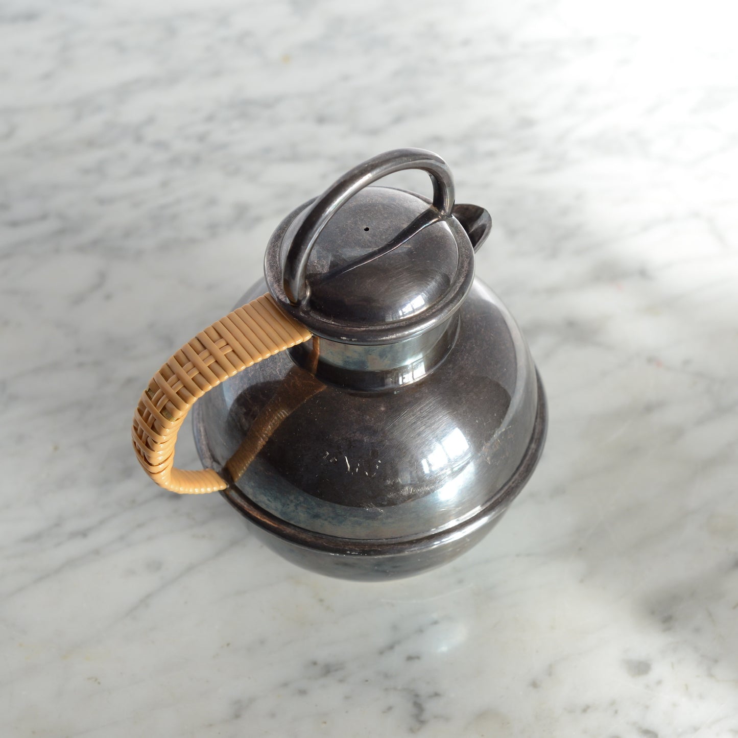 Vintage Silver Teapot with Wrapped Handle