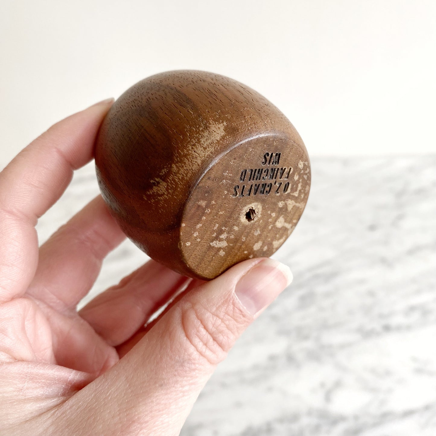 Vintage Turned Wood Toothpick Holder