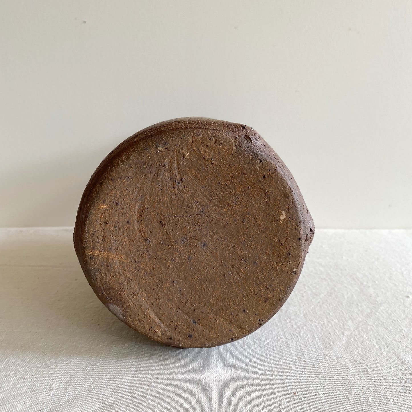 XL Vintage Textured Stoneware Vase, 11.25”