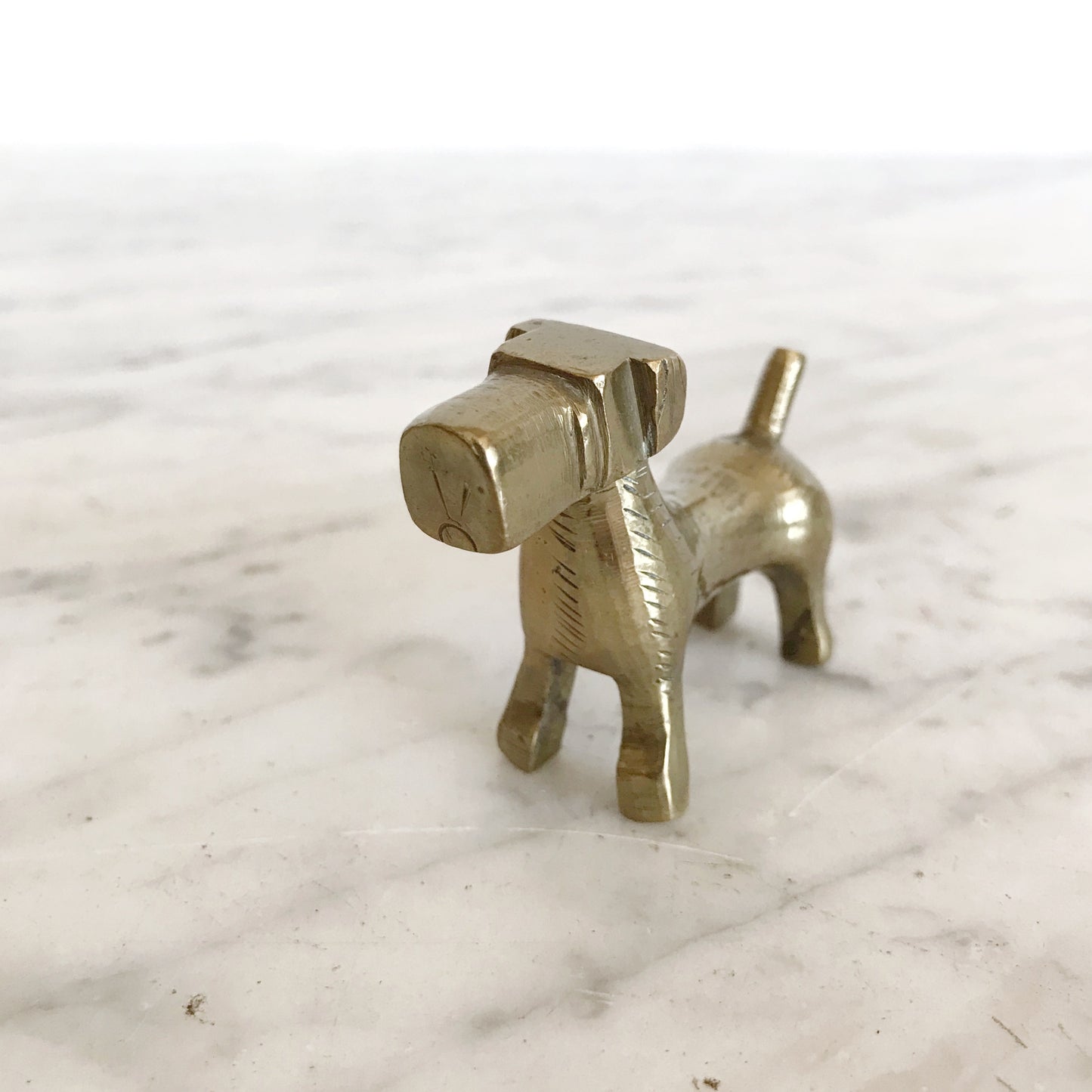 Small Vintage Brass Scotty Dog