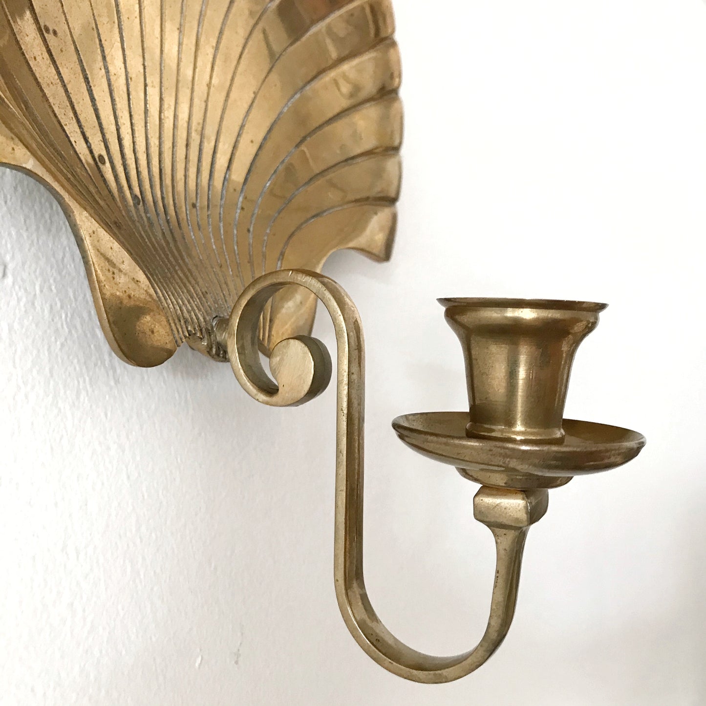 Vintage Brass Seashell Sconce