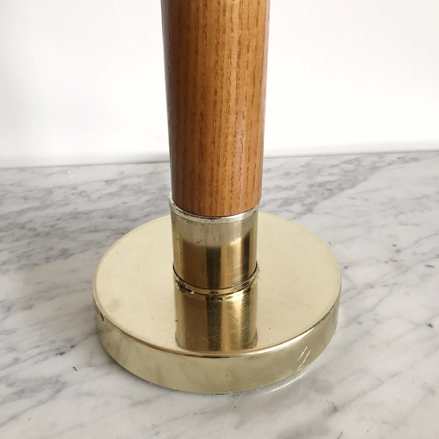 Tall Vintage Wood + Gold Lamp