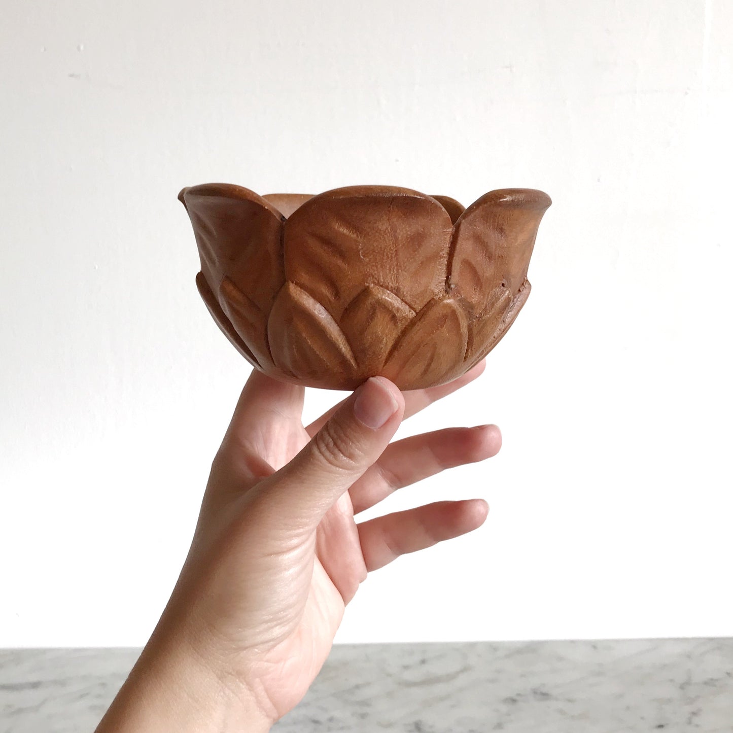 Vintage Carved Wood Bowl