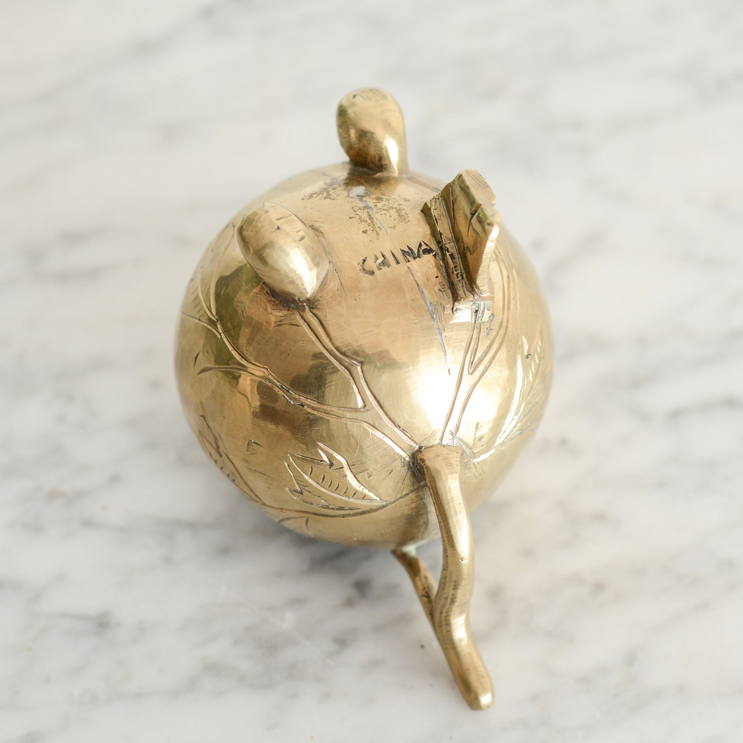 Vintage Solid Brass Footed Cup with Handle