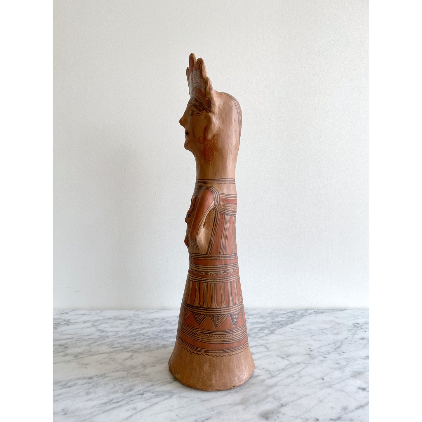 Giant Handmade Terracotta Statue, Woman with Rabbit