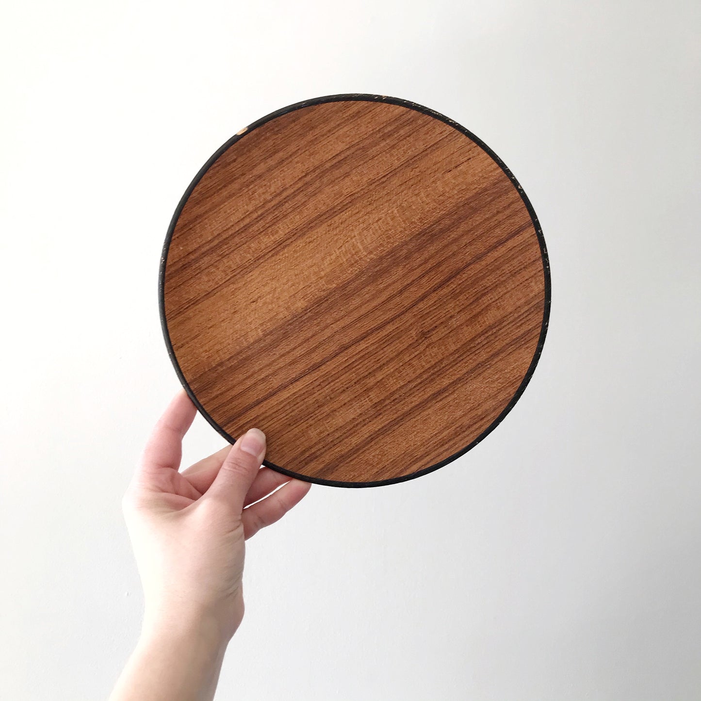 9” Round Vintage Teak Tray