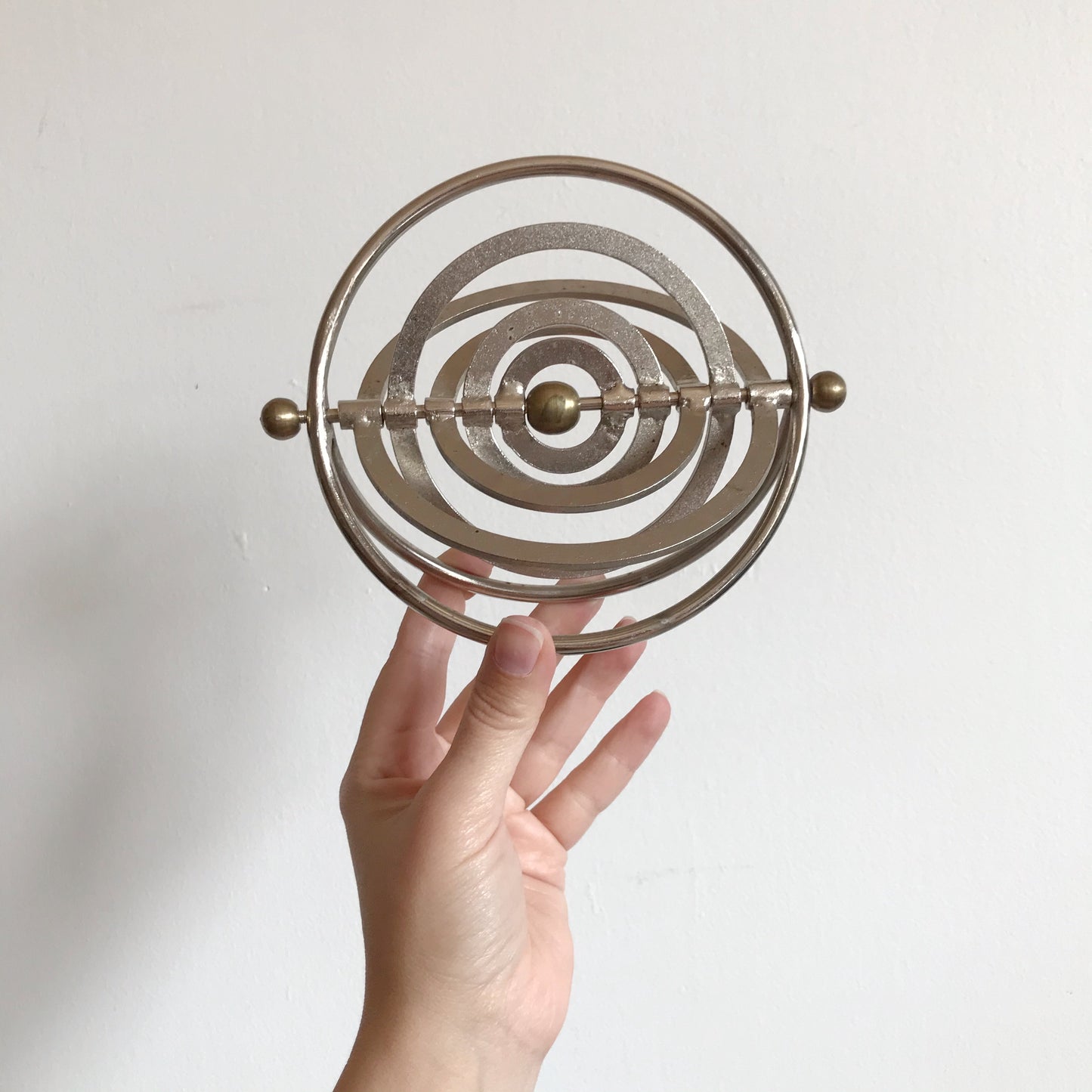 Vintage Spinning Metal Galaxy Orb Object
