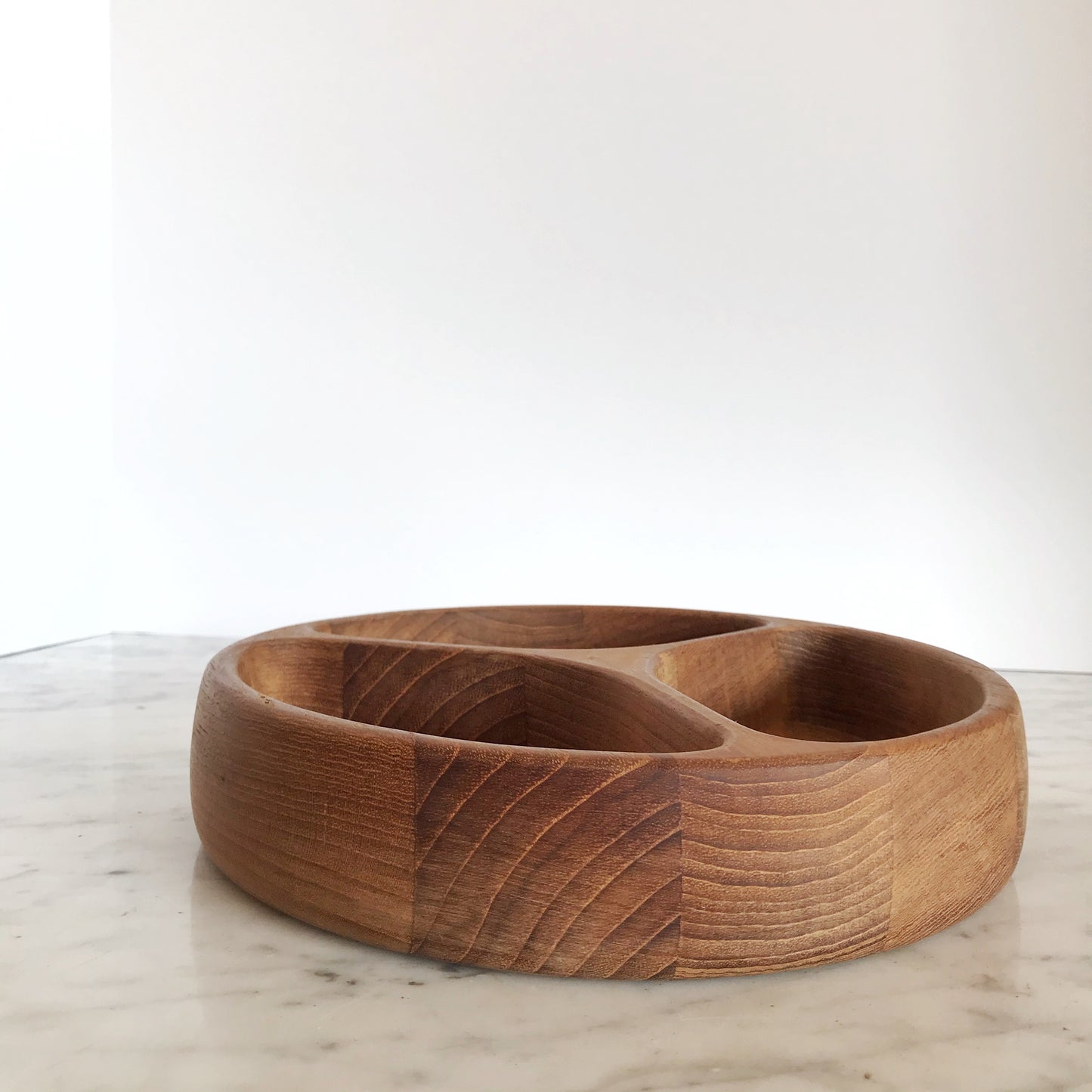Vintage Divided Wood Serving Bowl by Dansk