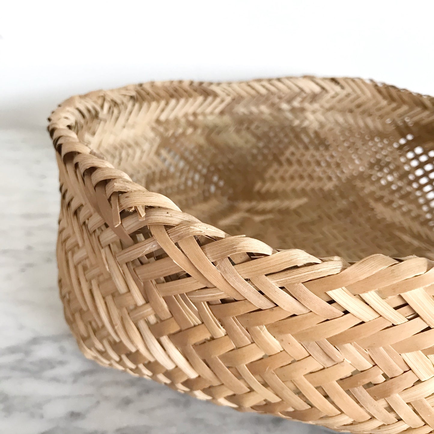 Wicker Basket with Squared Bottom
