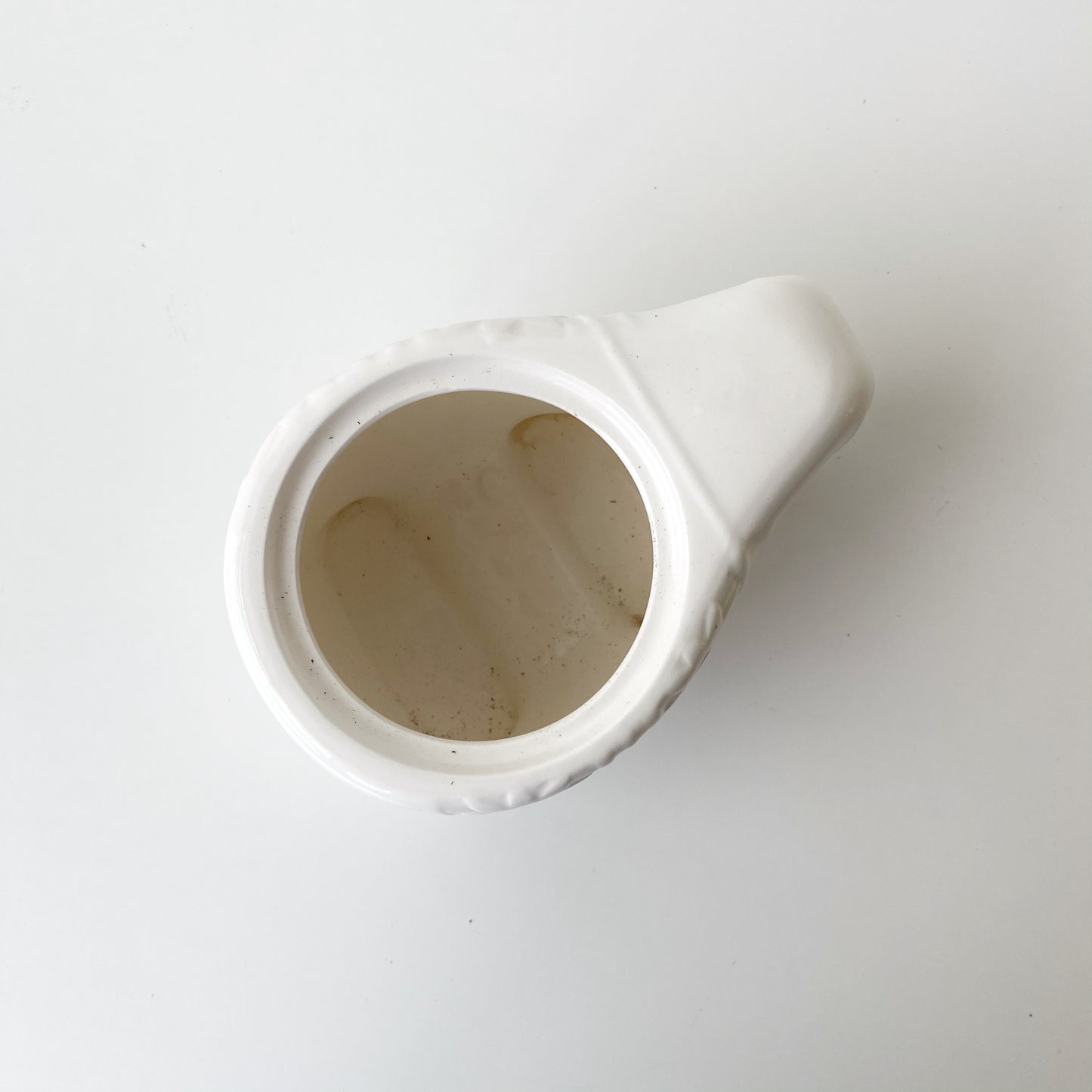 Vintage Scandinavian-Style White Ceramic Elephant Planter