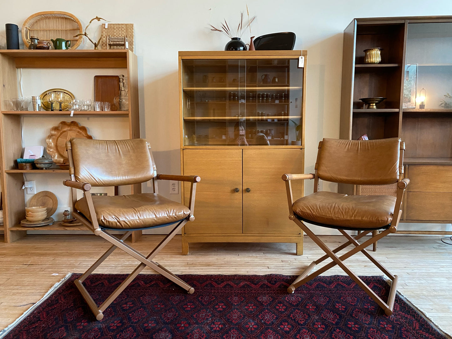 Vintage Faux-Leather Armchairs, Circa 1982