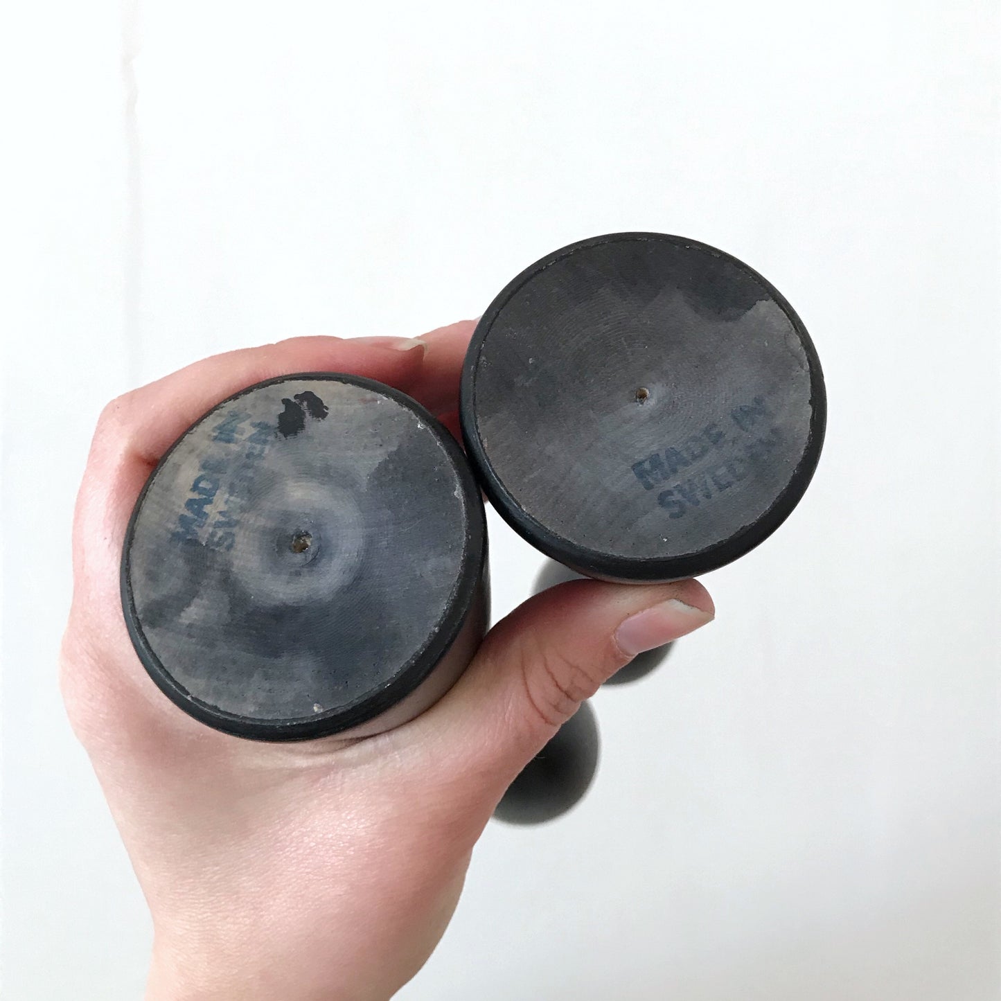 Vintage Black & Red Modern Candle Holders, Sweden