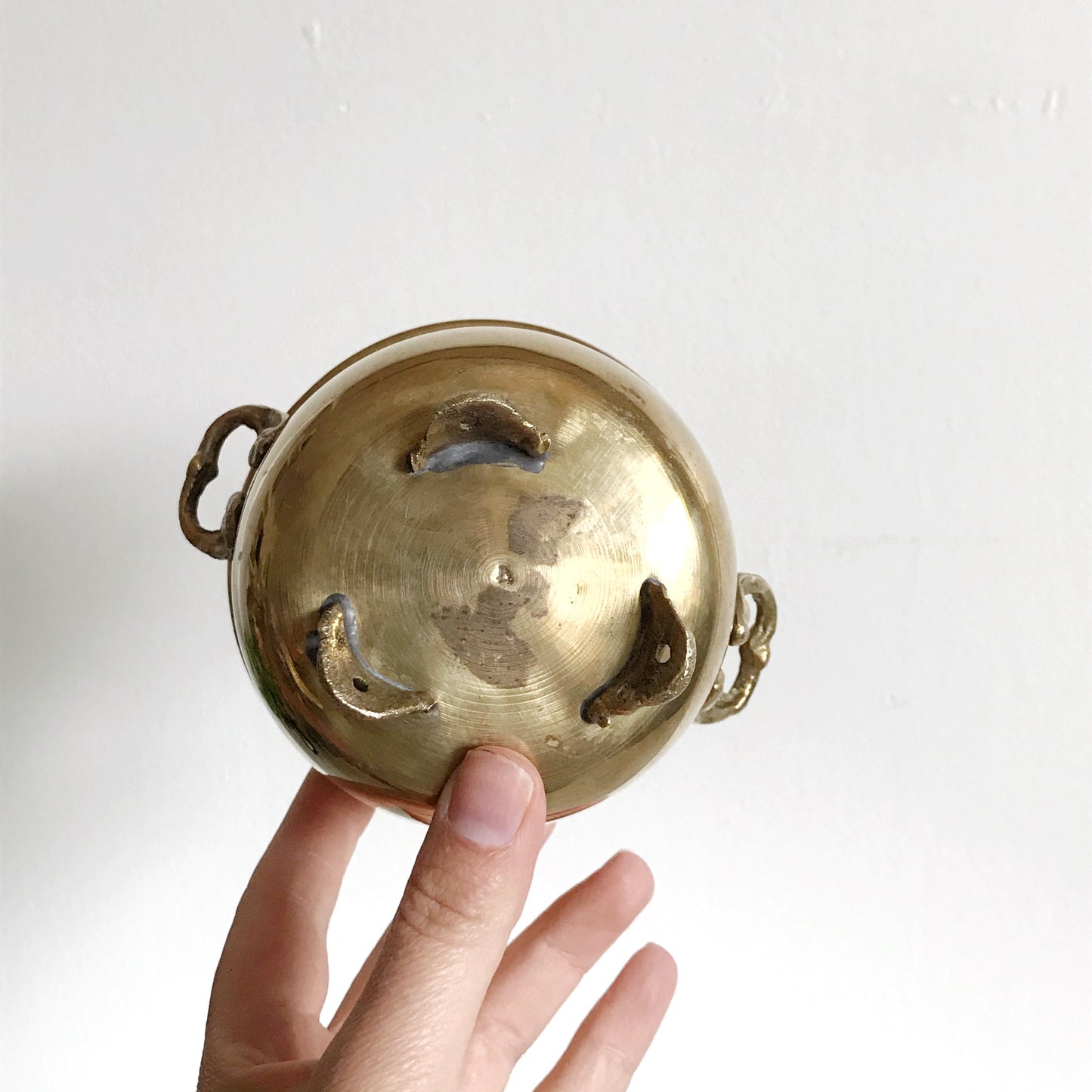 Cute Vintage Footed Brass Planter