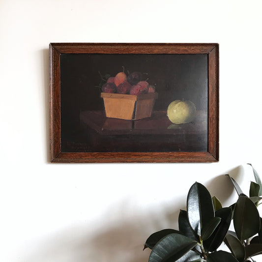 Antique Oil Painting Fruit Still-life