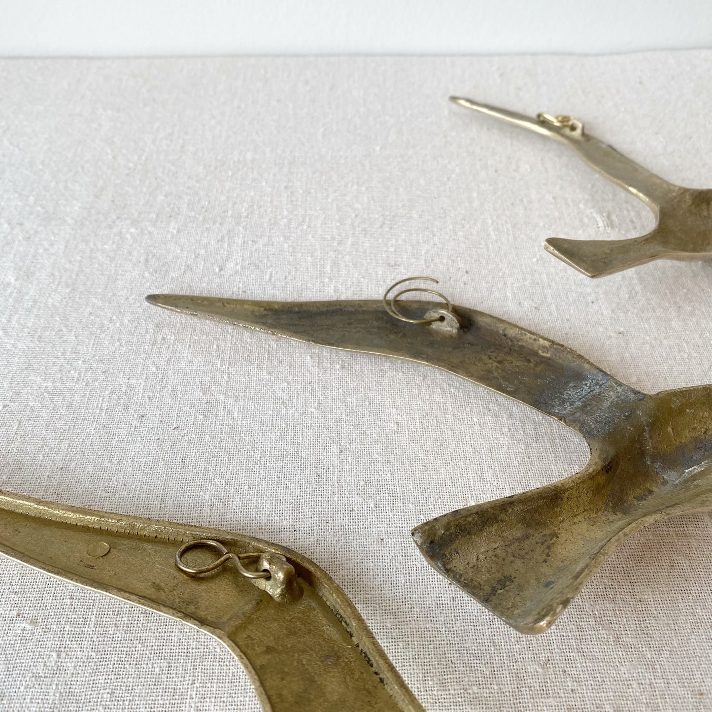 Trio of Brass Seagull Wall Hangings