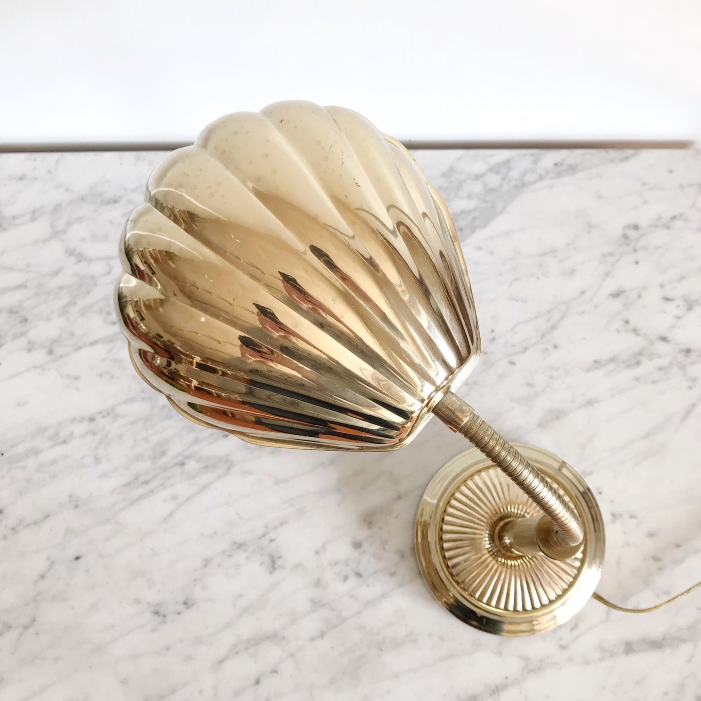 Vintage Brass Seashell Desk Lamp