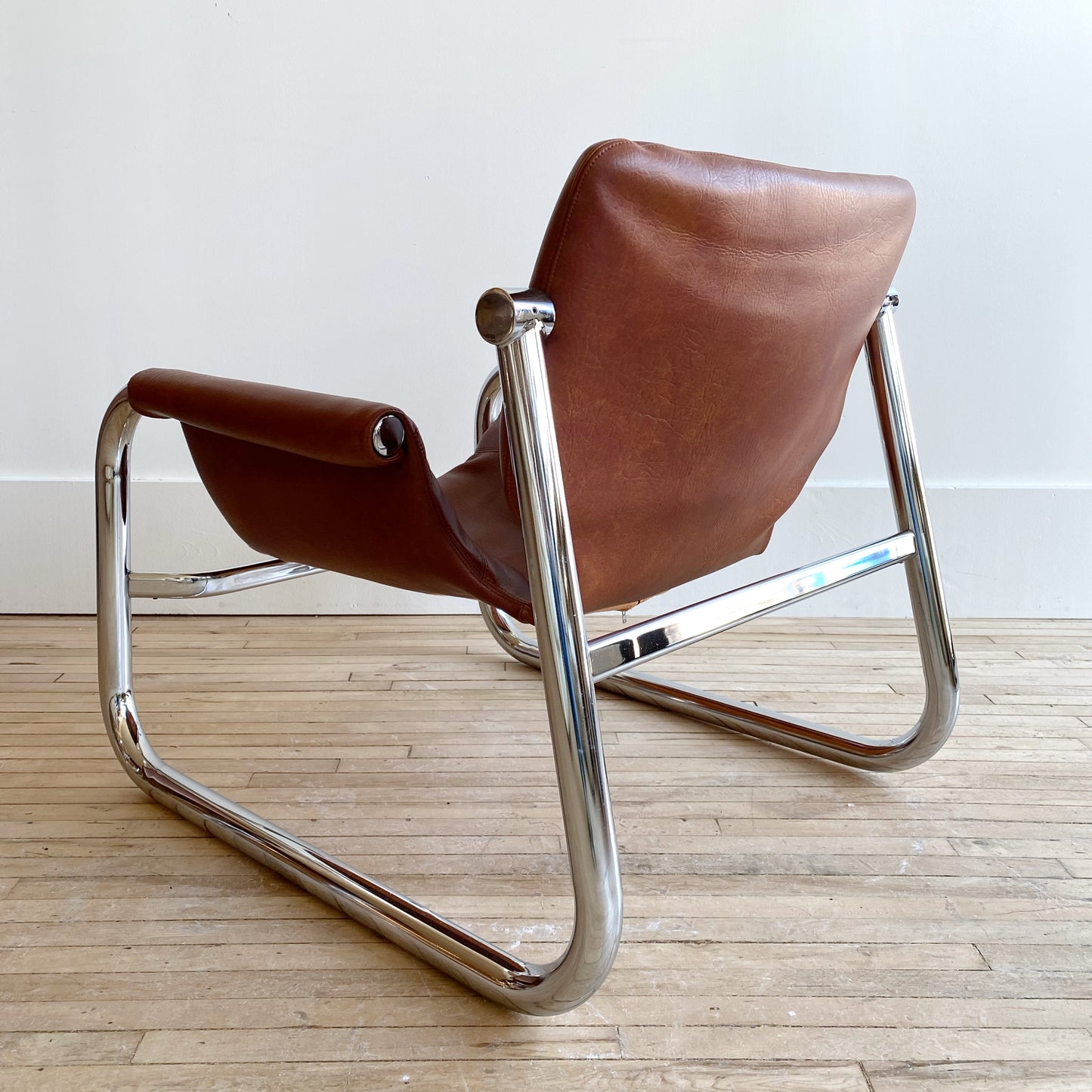 MCM Chrome + Vegan Leather Alpha Chair, by Maurice Burke