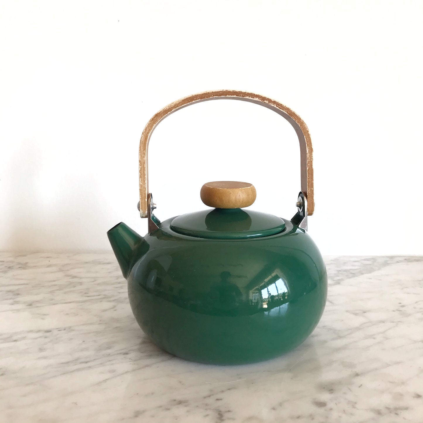 Vintage Green Enamel Kettle