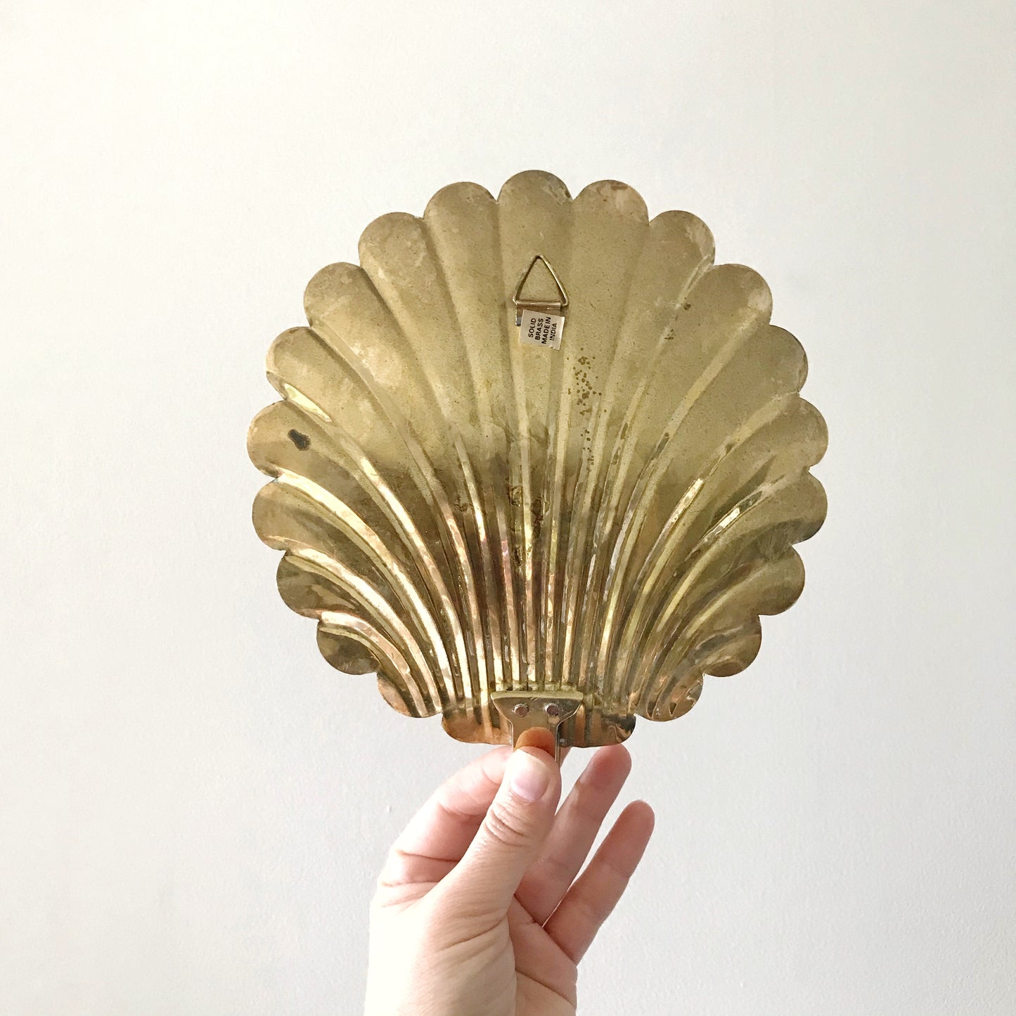 Pair of Vintage Brass Seashell Wall Sconces