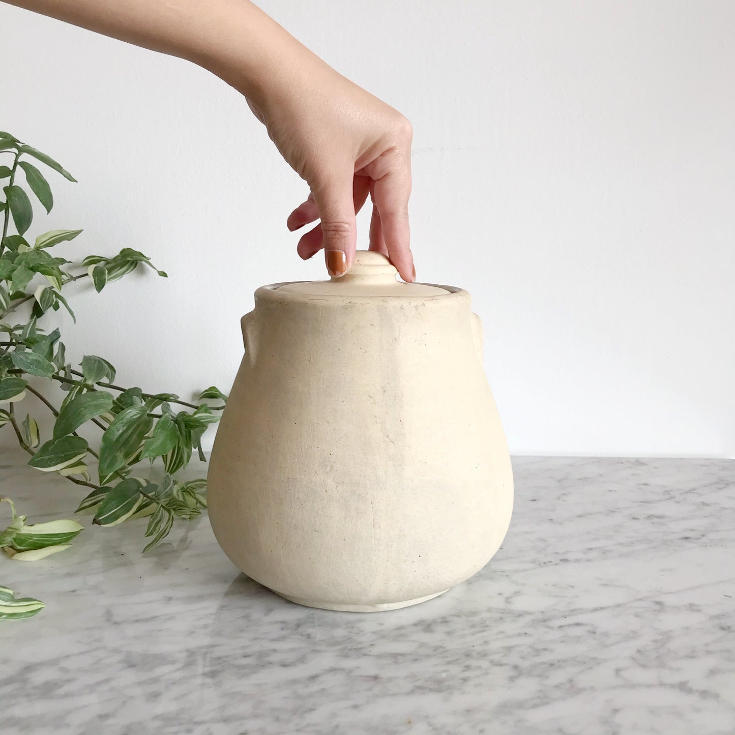 Large Vintage Clay Canister