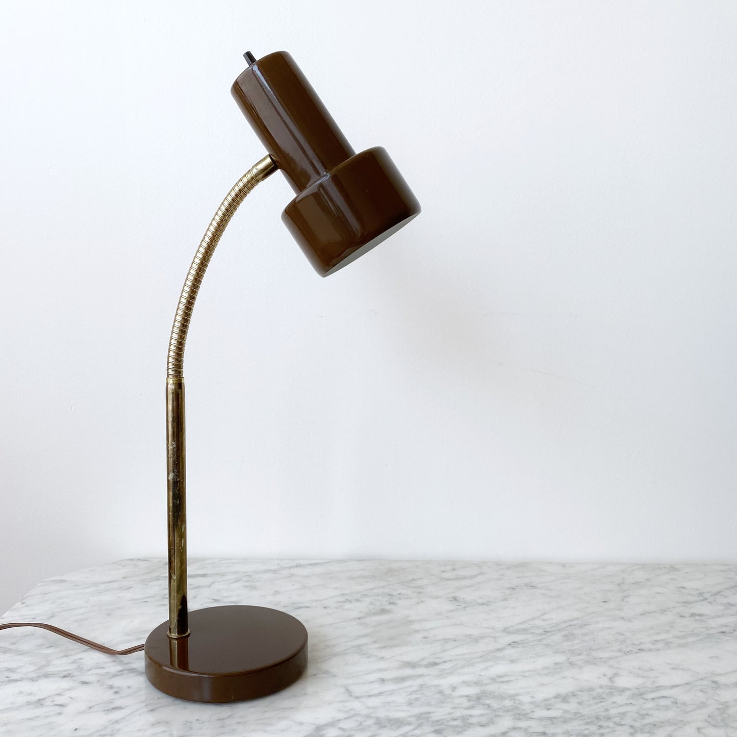 Vintage Brown Enamel Desk Lamp
