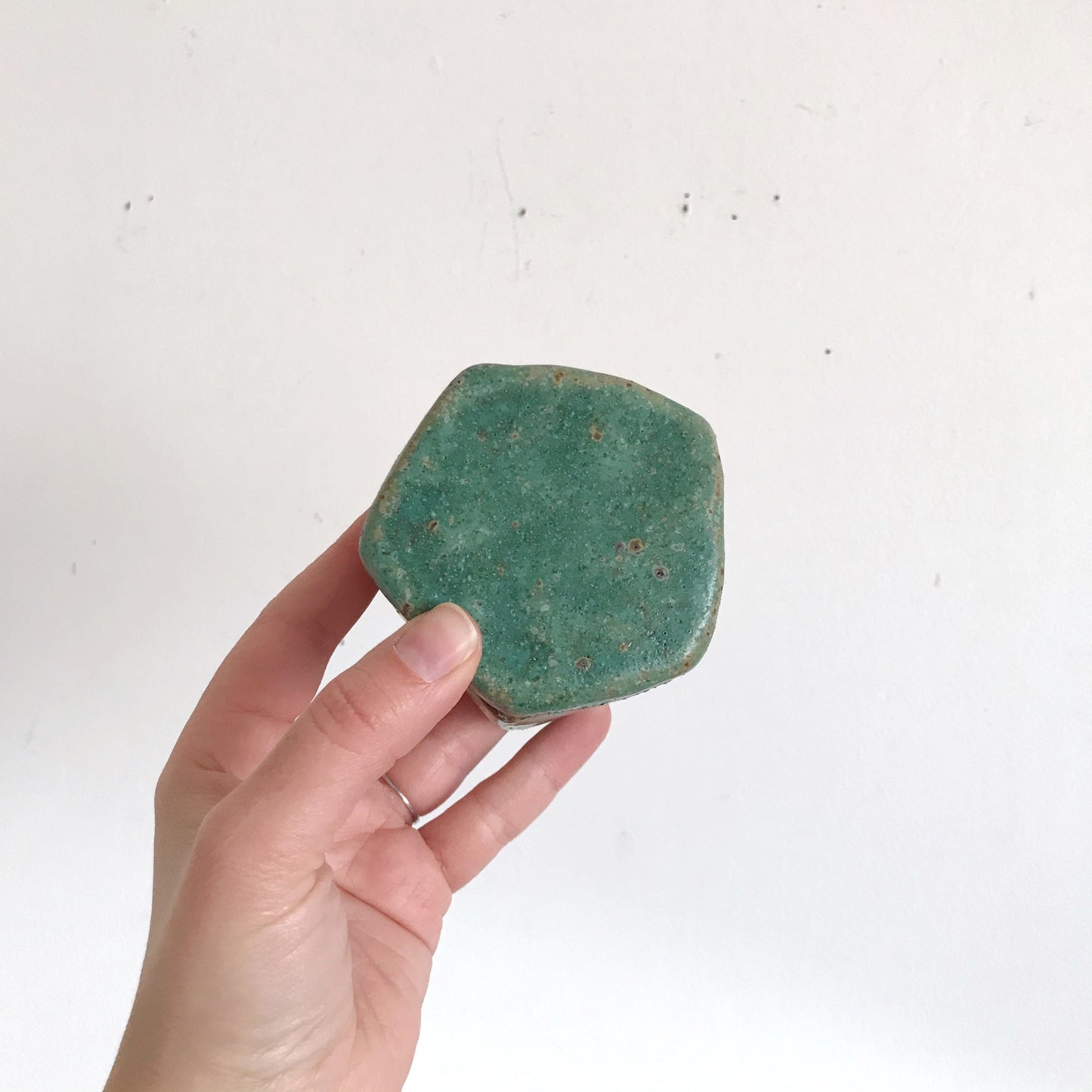Handcrafted Hexagon Pottery Container