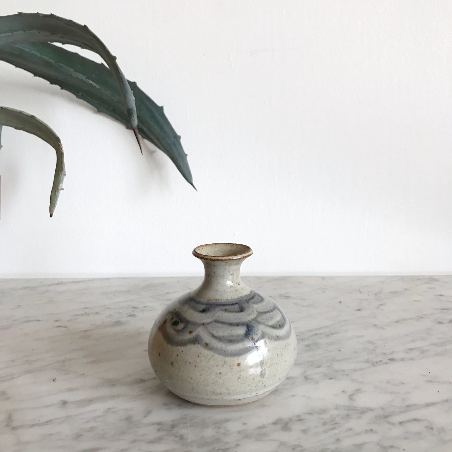 Vintage Blue Wave Pottery Vase