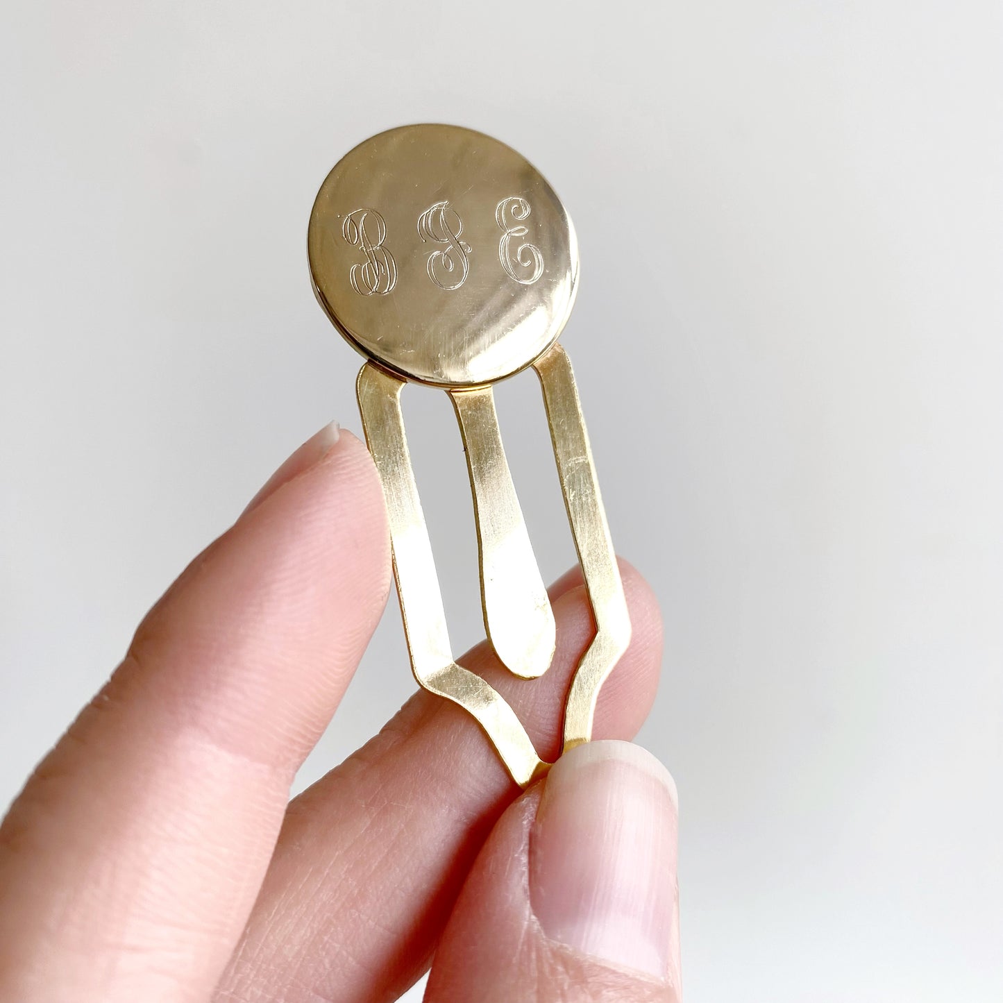 Vintage Monogrammed Brass Bookmark