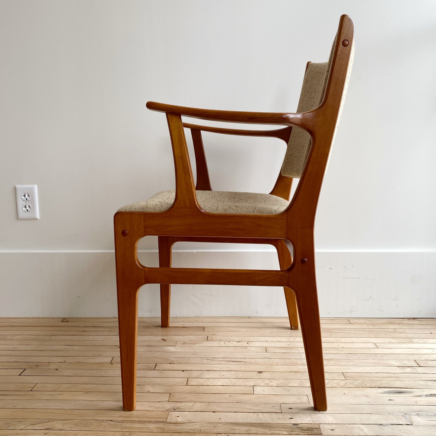 Set of 4 Vintage Upholstered Teak Dining Chairs