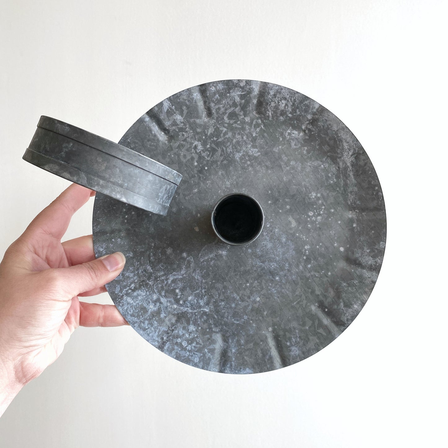 XL Galvanized Chamberstick Candle Holder