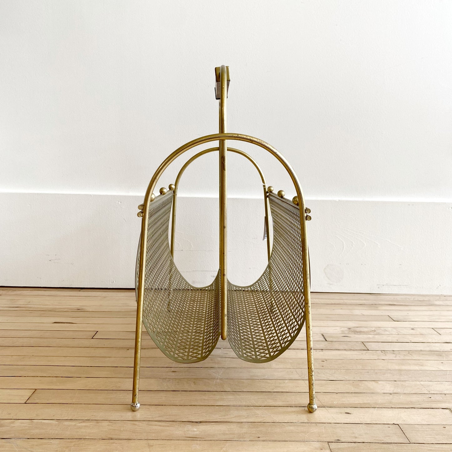 Vintage MCM Wire Mesh Magazine Holder