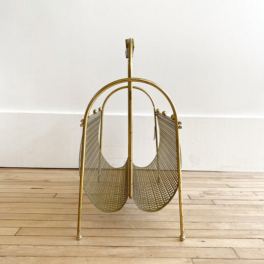 Vintage MCM Wire Mesh Magazine Holder