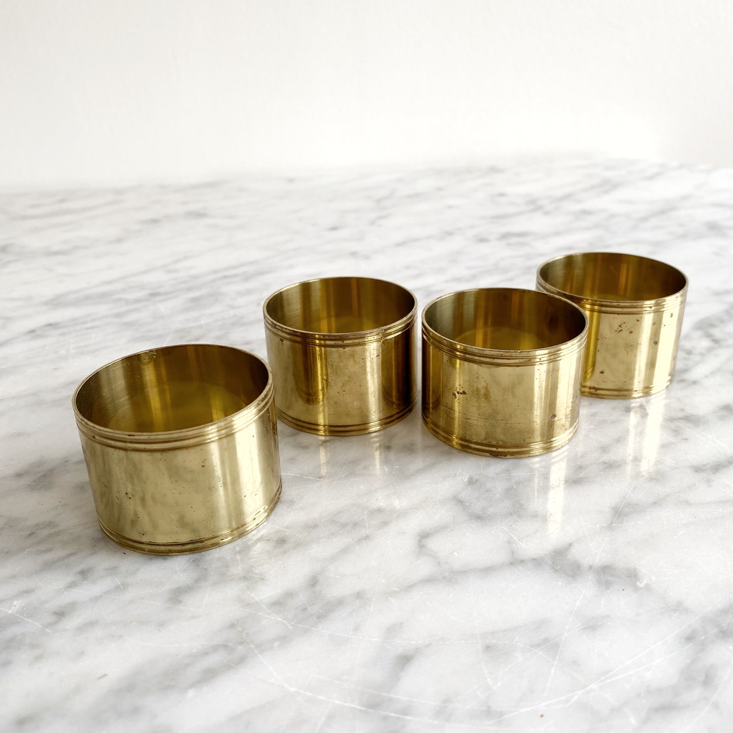 S/4 Vintage Brass Napkin Rings