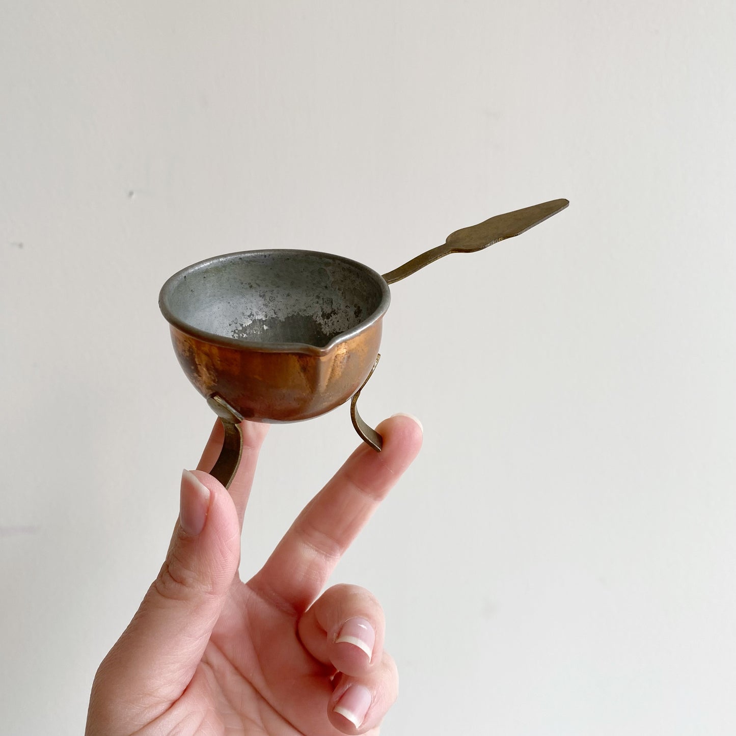 Pair of Vintage Copper Footed Cups