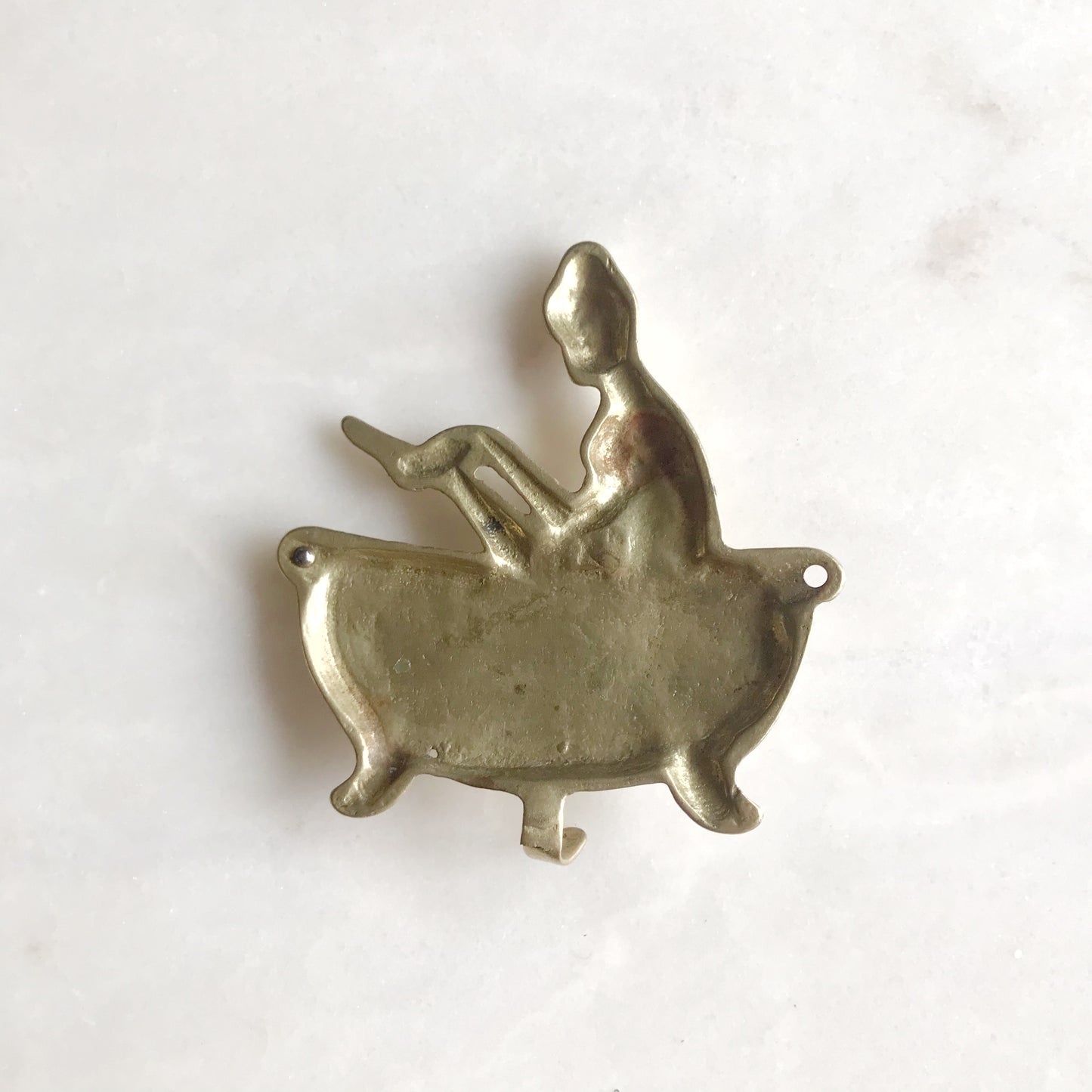 Vintage Brass “BATH ROOM” Wall Hook