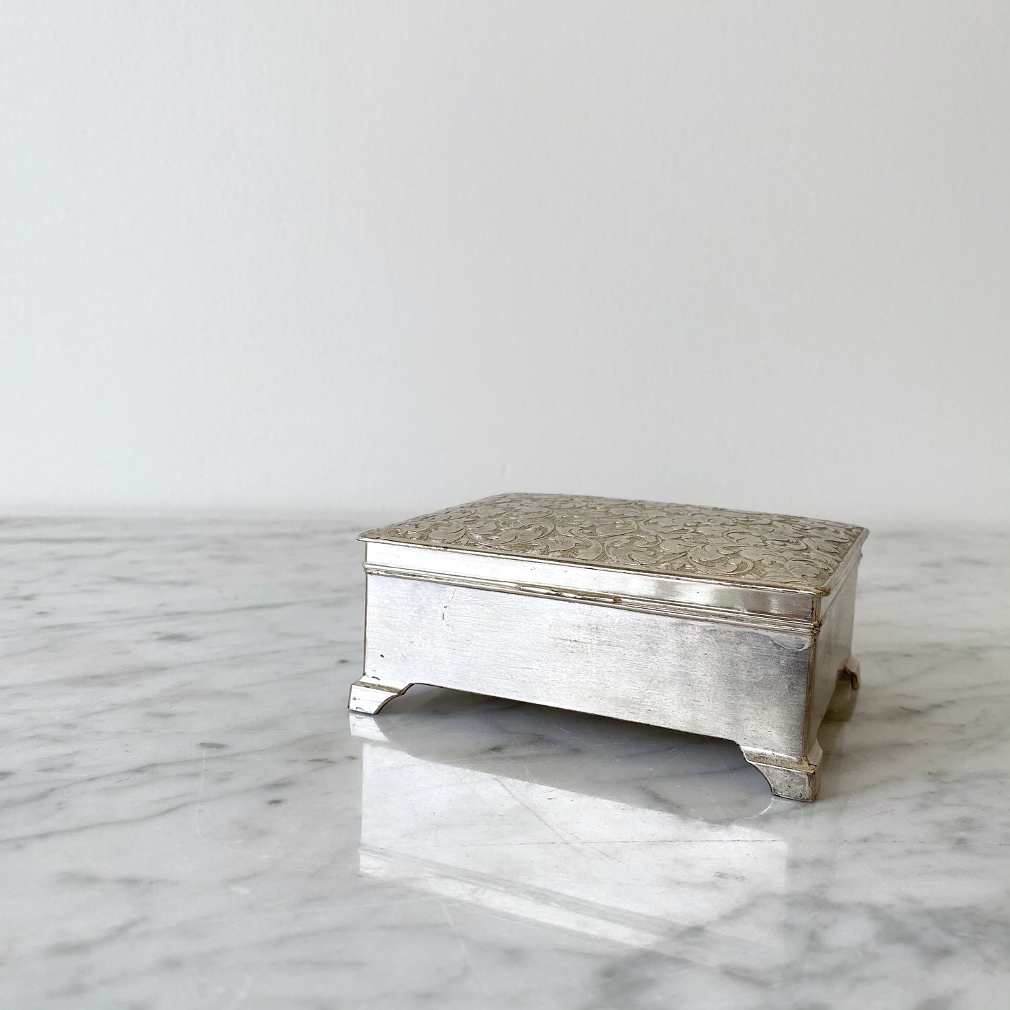 Vintage Silver Jewelry / Trinket Box, Japan