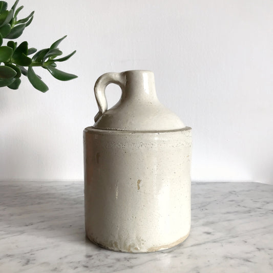 Simple Vintage Stoneware Jug with Handle