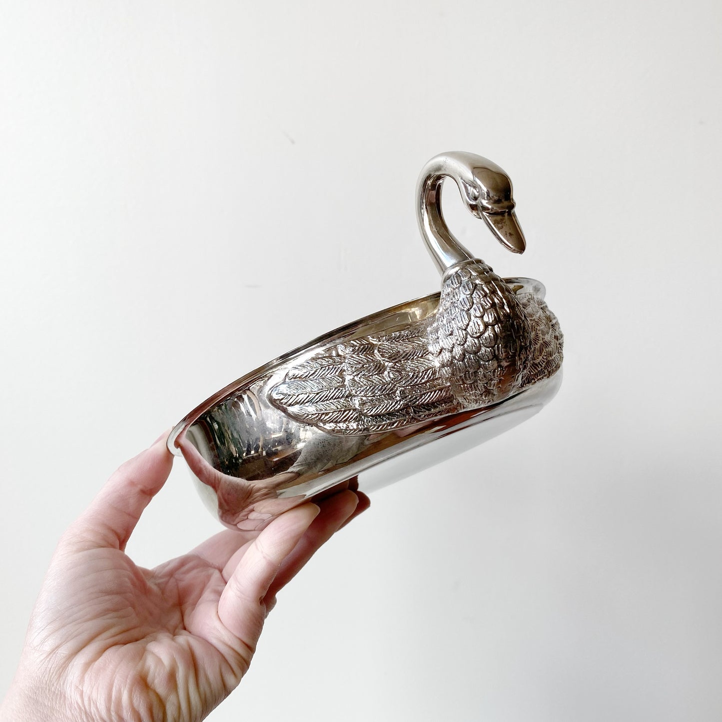 Vintage Silver-plated Dual Swan Bowl