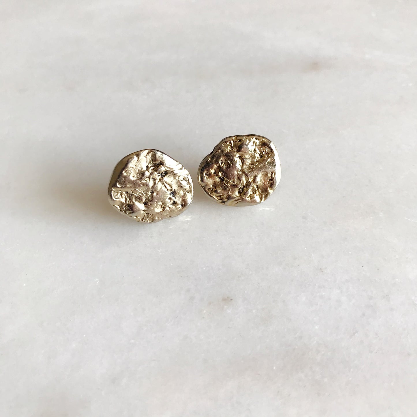 Sculptural Textured Gold Earrings