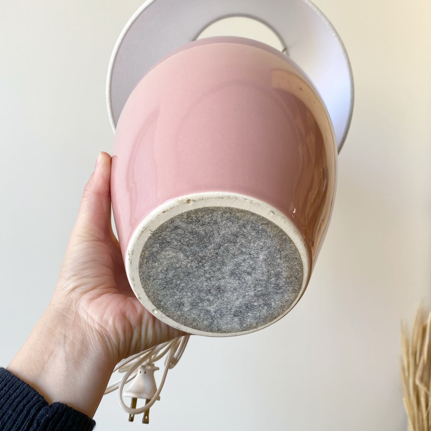 Vintage Pink Ceramic Table Lamp with Shade