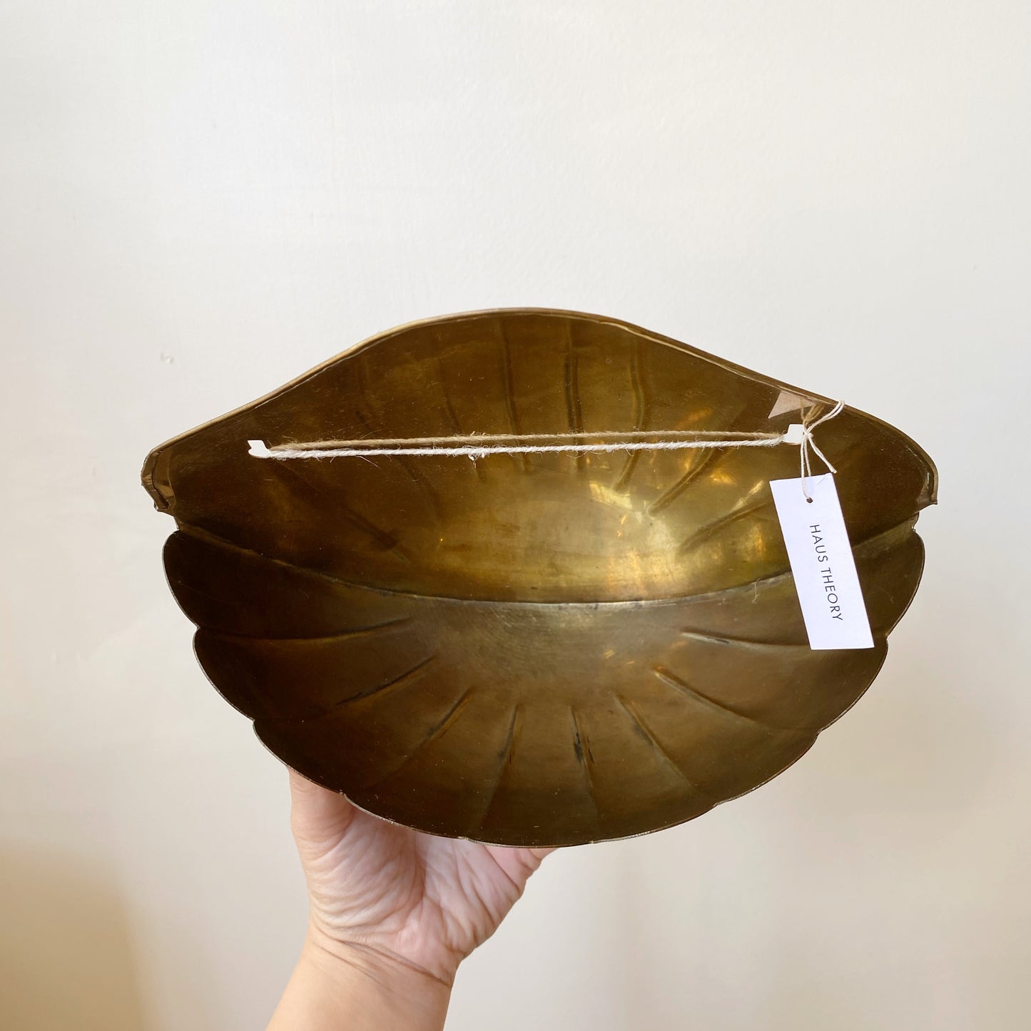 Vintage Brass Scalloped Wall Pocket