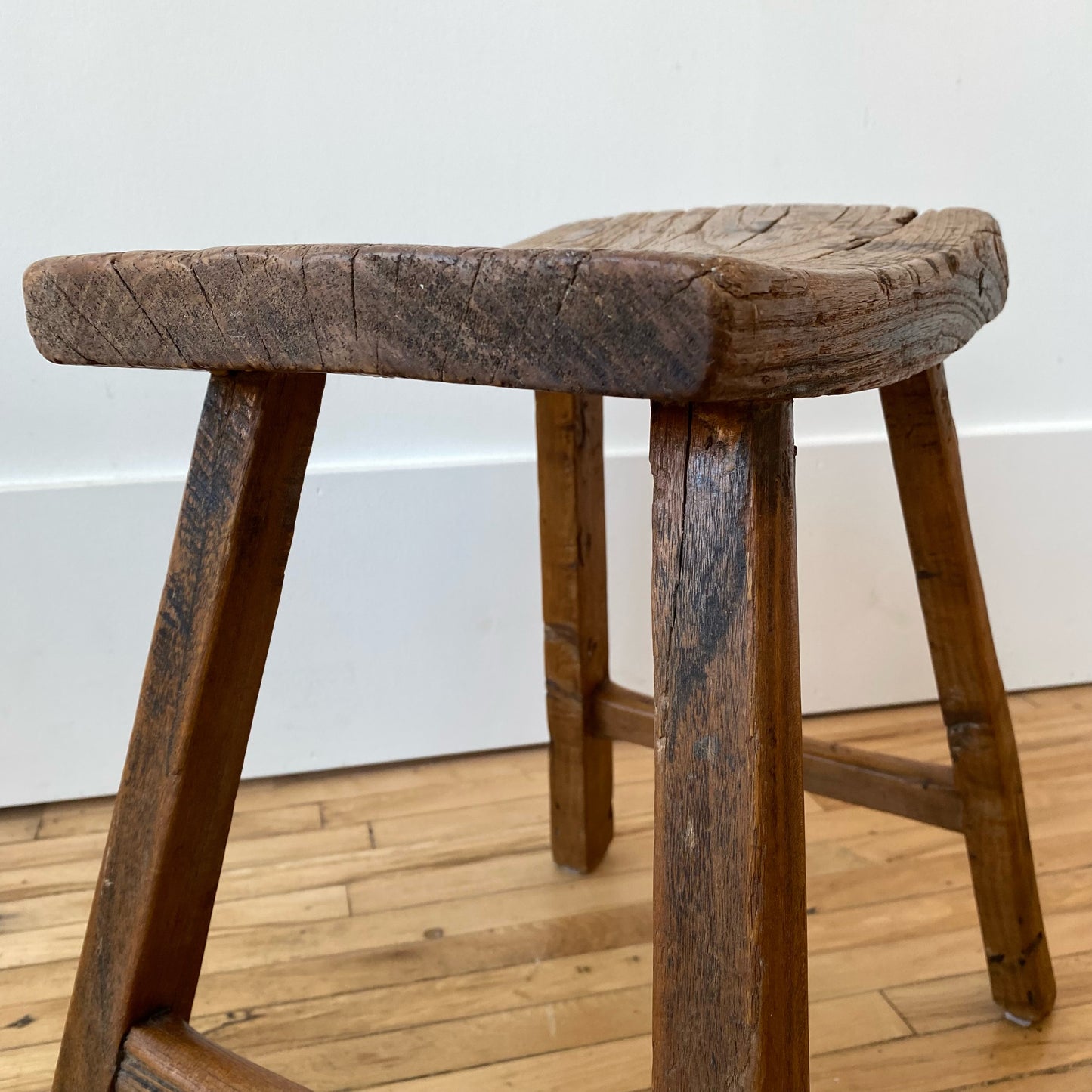 Antique Primitive Wood Stool