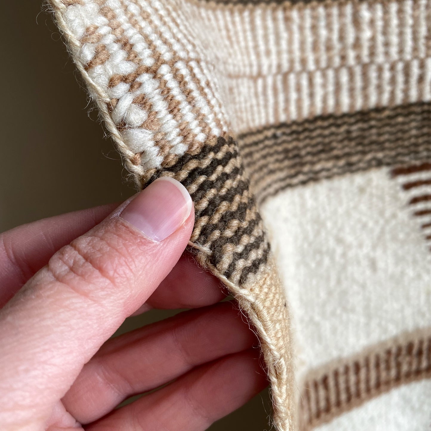 Vintage Handwoven Textile, Brown