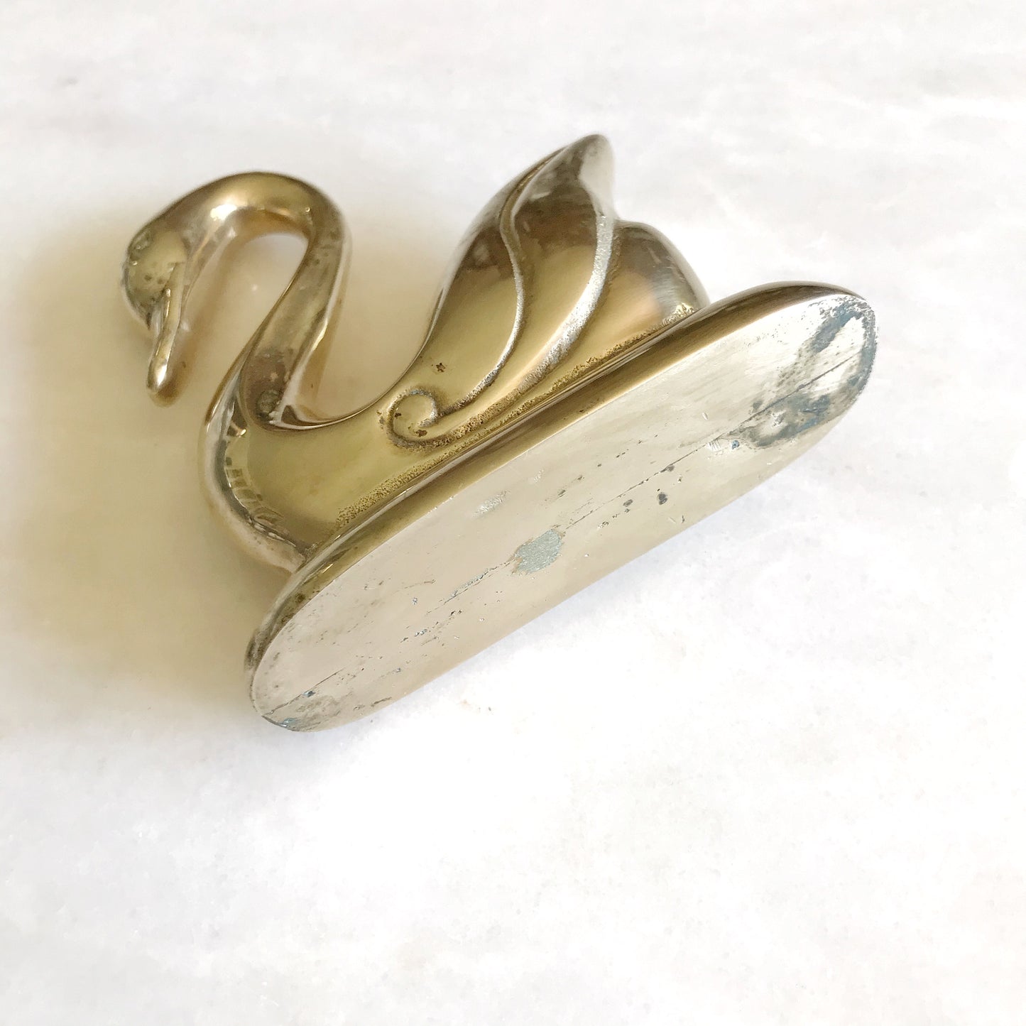 Vintage Brass Swan Figure